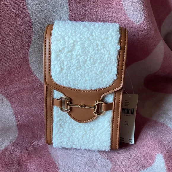 Anthropologie Cream and Tan Crossbody Bag - Picture 1 of 11
